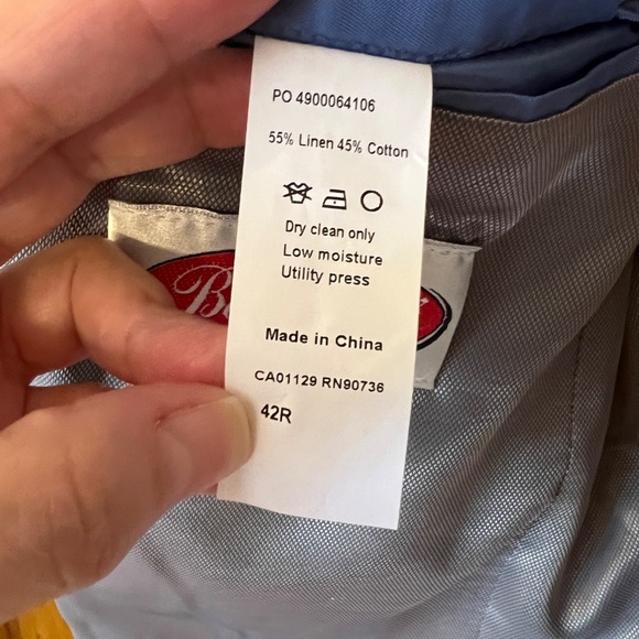 NWOT Men's Tallia Paisley Shimmer Linen Blend Blazer Sport Coat Jacket 42 R - Picture 7 of 7